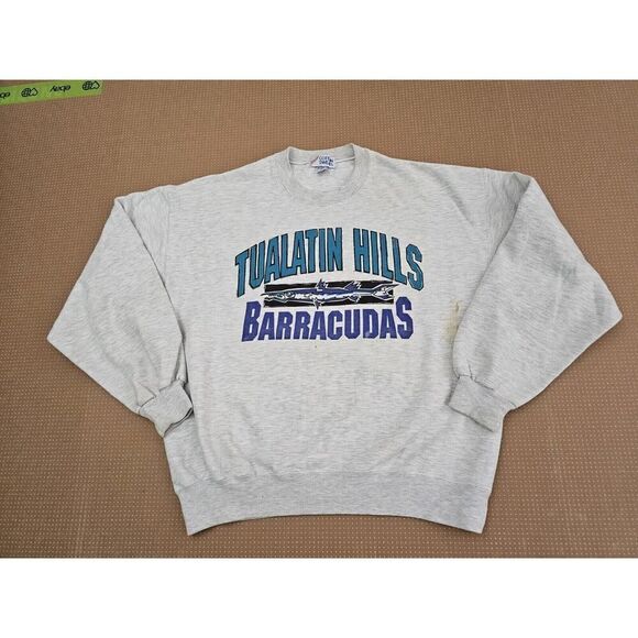 Vintage 80s 90 Jerzees TUALATIN Hills BARRACUDAS Sweatshirt Size Large USA - Picture 5 of 16